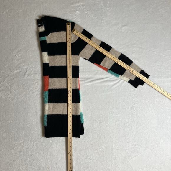 Womens Wool Alpaca Blend Striped Sweater Sz M Vibrant Unique Funky Designer Arty - Picture 6 of 9